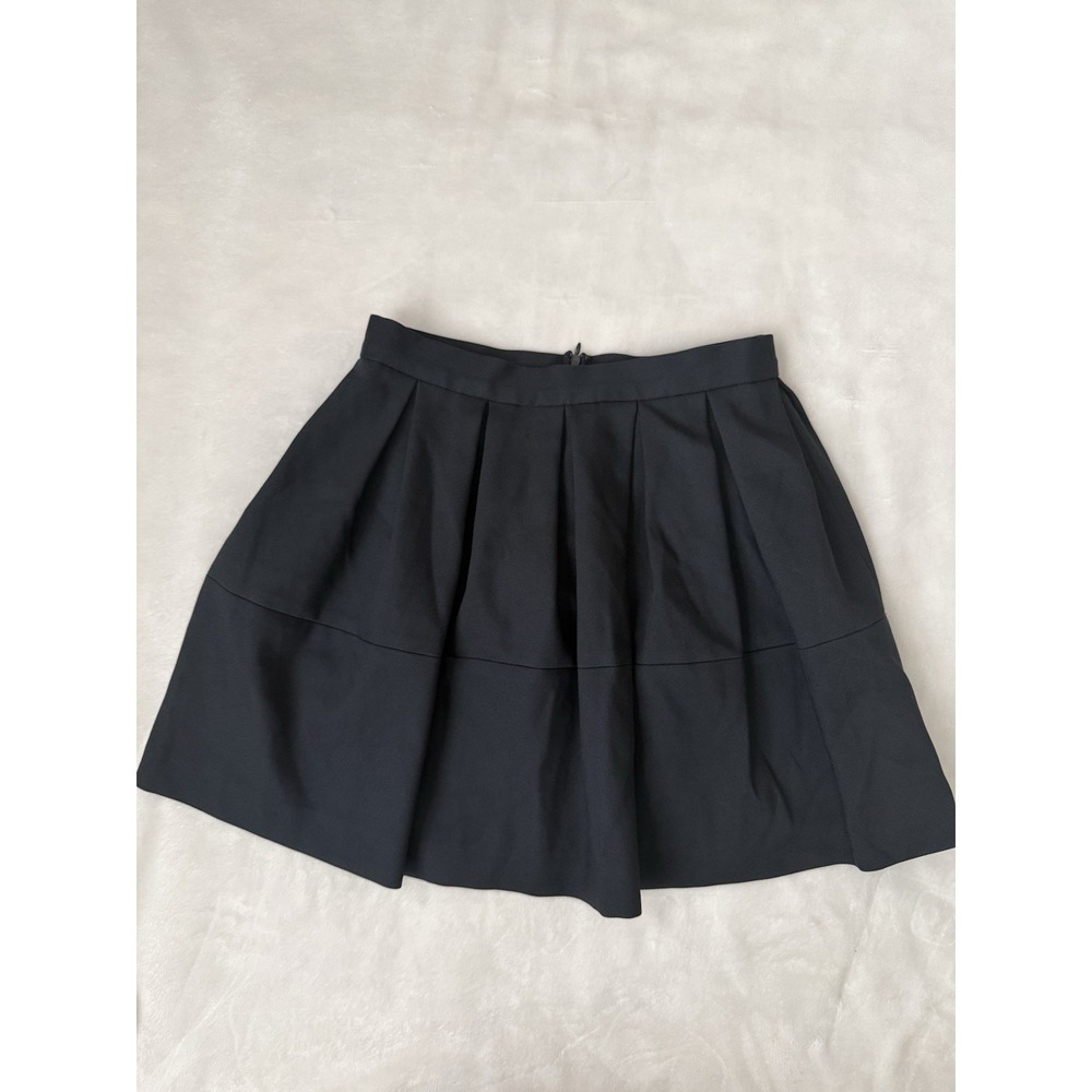 WHIT Pleated Skirt Womens Size 8 Navy Blue A Line‎ Mini Wool Blend
